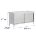 Miniatyrbild 5 av 5: Royal Catering - Arbetsskåp i rostfritt stål - Genomgående - ECO - 160 x 70 cm - 500 kg