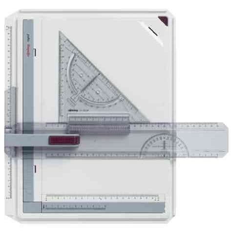 Ritningstavla A3 - Rapid - Parallell regel - Robust plast - Professionell - Blandad