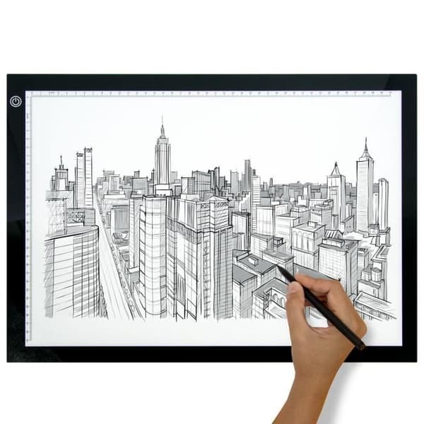 Crafts&amp;Co A3 ljusbord Dimbart LED-ljusbord med USB-kabel 470 x 345 mm Svart