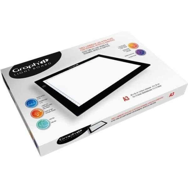 Ljusbord A3 - Graph'it - Graph It Light Board - ultra-tunn LED - 30X43 cm - Både för barn och vuxna
