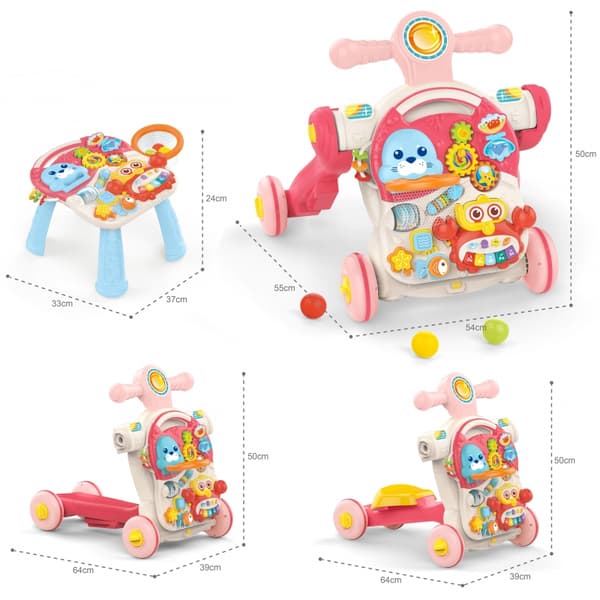 WOOPIE BABY Lastenrattaat Oppimispöytä ja potkulauta 4-in-1