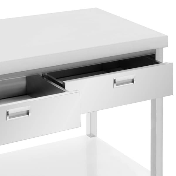 Arbetsbord i rostfritt stål - 180 x 60 cm - 436 kg - 3 lådor - Royal Catering