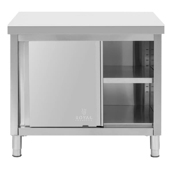 Arbetsskåp i rostfritt stål - 100 x 80 cm - 500 kg - Royal Catering