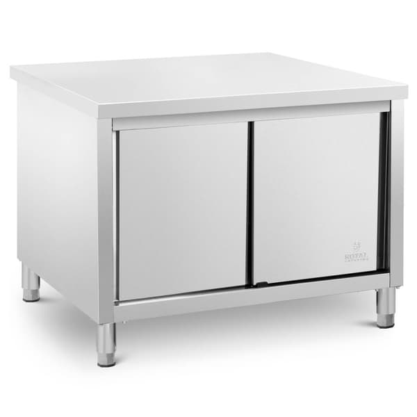Royal Catering - Arbetsskåp i rostfritt stål - ECO - 120 x 80 cm - 500 kg