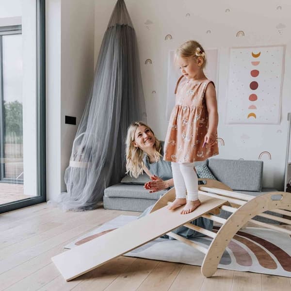 Montessori Kiipeilykaari Lapsille – Taaperoiden Kiipeilylelu – Puinen Motorinen Aktiivilelu
