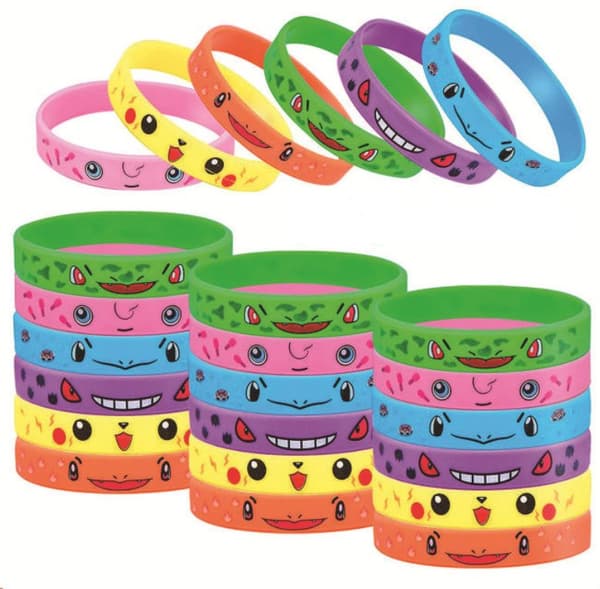 12st Pokemon Pikachu Armband Silikonarmband 6 st färger