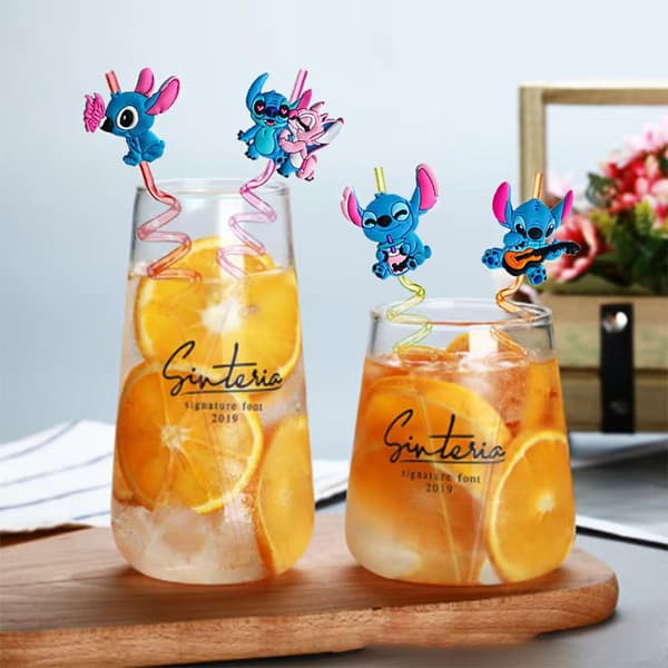 Stitch Sugrör Återanvändningsbara - 8pack
