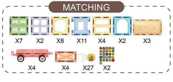 Magnetic Tiles togbane, 72 dele