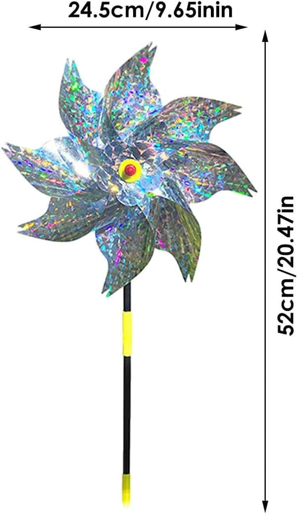 Avvisningshjul för fågelblindare, reflekterande fågelkontroll Högreflekterande fågelskrämmare Windmill Wind Energy Bird Scare (2st)