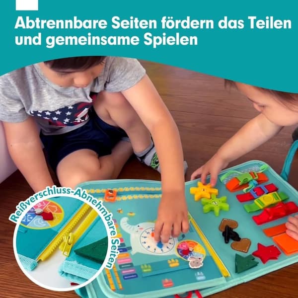 OBOSOE Montessoribräda, barn 1-4 år, 9-i-1 aktivitetsleksak för resor och lärande