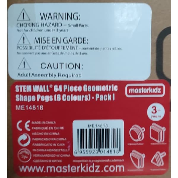 MASTERKIDZ 64 Geometriska Pluggar för STEM-brädor - Regelbunden