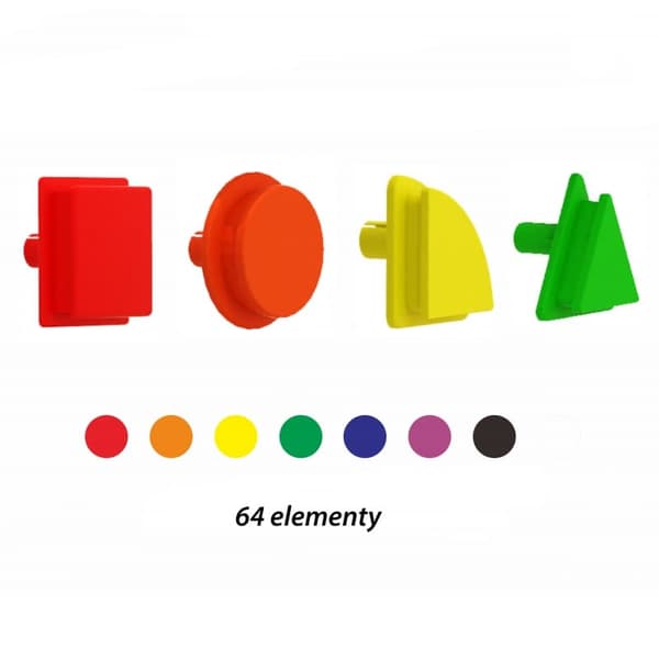 MASTERKIDZ 64 Geometriska Pluggar för STEM-brädor - Regelbunden