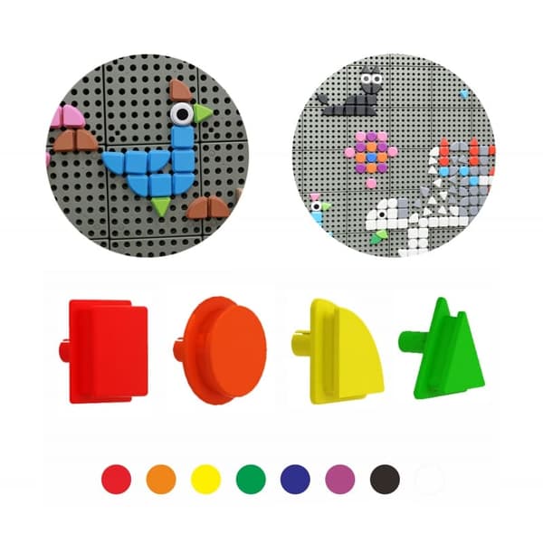 MASTERKIDZ 64 geometriska pluggar för STEM-brädor