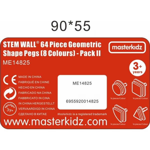 MASTERKIDZ 64 Geometriske Stik til STEM Boards - Pastel