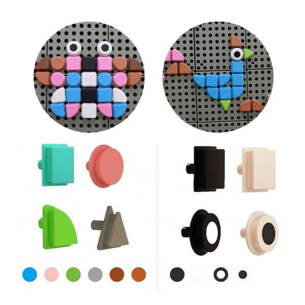 MASTERKIDZ 64 Geometriske Stik til STEM Boards - Pastel