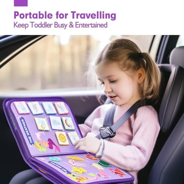 OBOSOE Montessori -aktiviteettikirja 1-4-vuotiaille lapsille, 12-puolinen oppimislelu soljilla ja vetoketjuilla