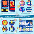 Miniatyrbillede 5 af 7: Montessori Busy Board til børn 1-4 år, 12-sidet aktivitetslegetøj med Reißverschluss