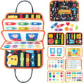 Miniatyrbillede 1 af 7: Lollanda Montessori Activity Board 1-4 år, Busy Board Montessori Toy – Rejselegetøj, 8 temaer og 20 Life Skills Montessori spil