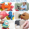 Miniatyrbild 4 av 7: Lollanda Montessori Aktivitetsleksak, Aktivitetsboll 1-4 år, Montessori Aktivitetskub – Reseleksak, 8-i-1 Paneler, Sinnesleksak / Reseleksak