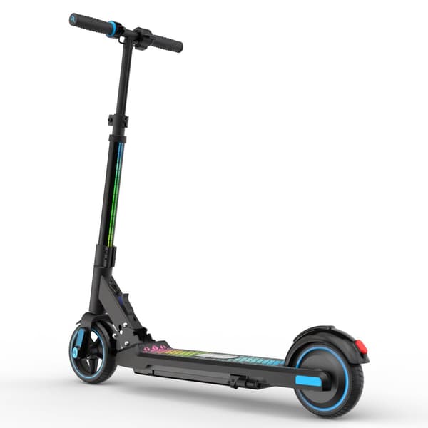 EVERCROSS EV06C hopfällbar elektrisk skoter för barn 6-12 år LED-skärm Färgglada lampor 3 hastigheter justerbar höjd Present blå