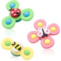 Miniatyrbild 4 av 11: OBOSOE 3-Pack - Fidget Spinner med Sugkopp för Barn - Snurrande Leksak multifärg