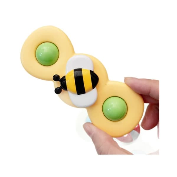 OBOSOE 3-Pack - Fidget Spinner med Sugkopp för Barn - Snurrande Leksak multifärg
