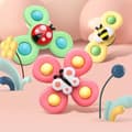 Miniatyrbild 5 av 10: OBOSOE 3-Pack - Fidget Spinner med Sugkopp för Barn - Snurrande Leksak multifärg