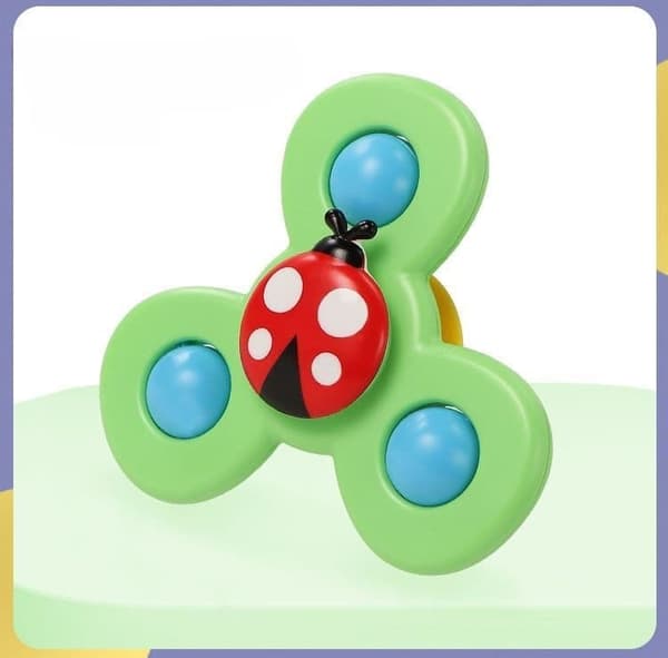 OBOSOE 3-Pack - Fidget Spinner med Sugkopp för Barn - Snurrande Leksak multifärg