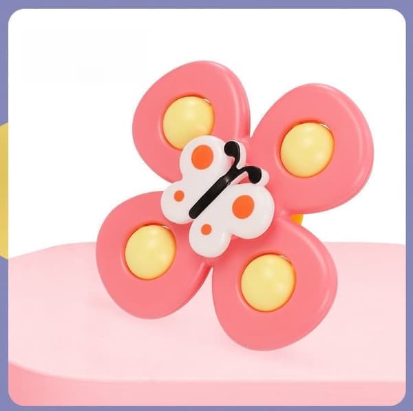 OBOSOE 3-Pack - Fidget Spinner med Sugkopp för Barn - Snurrande Leksak multifärg