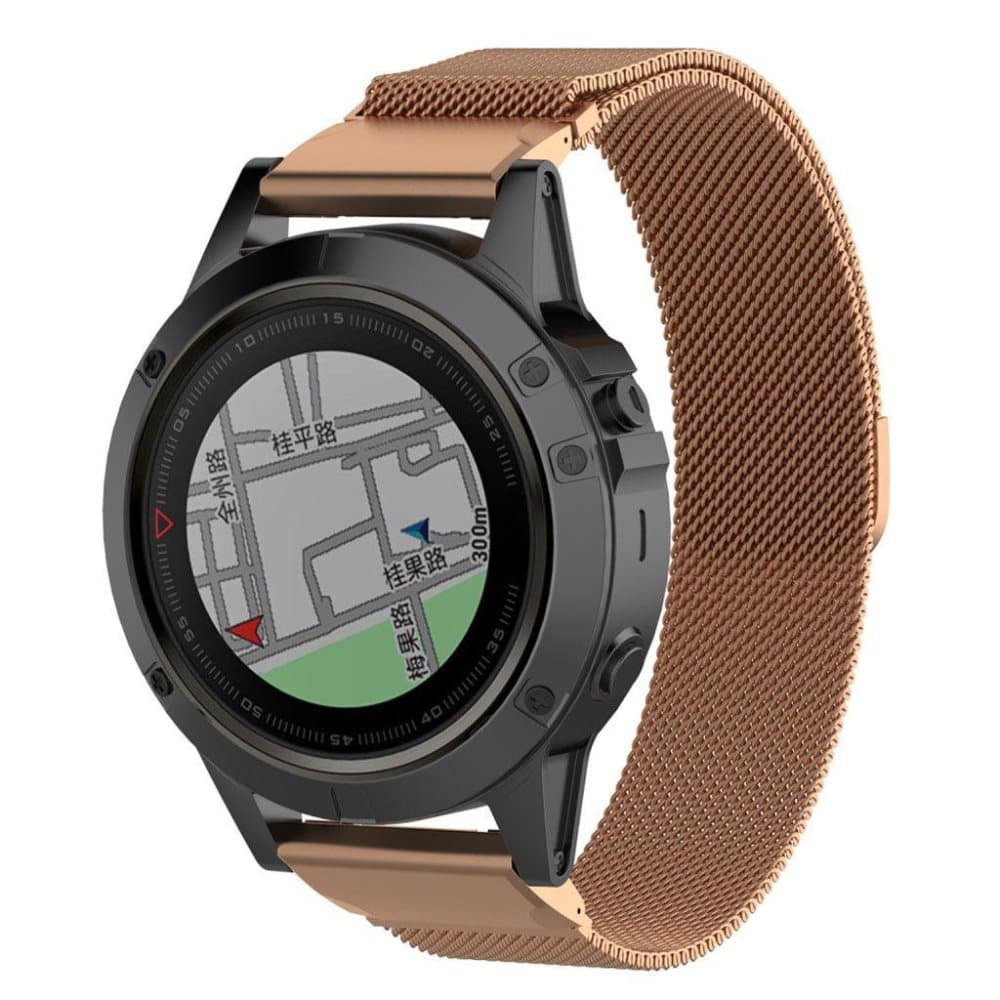 Garmin Fenix 5X milanese watch band - Rose Gold