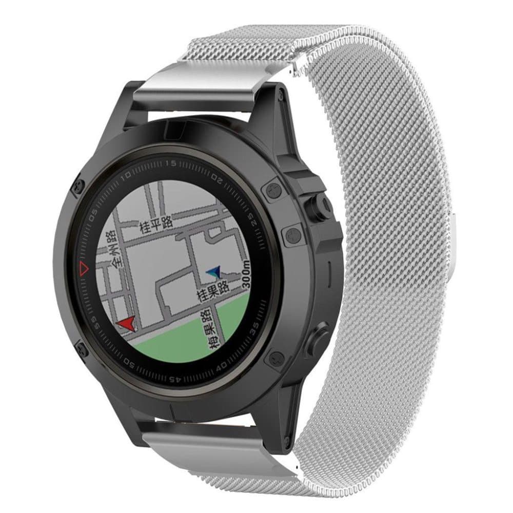 Garmin Fenix 5 erstatnings urrem i stainless stål 26mm - Søl