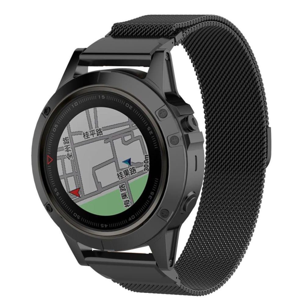 Garmin Fenix 5X milanese watch band - Black