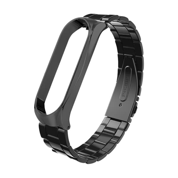 Metallarmband i Rostfritt Stål för Xiaomi Mi Band 5 & Mi Band 6 - Svart