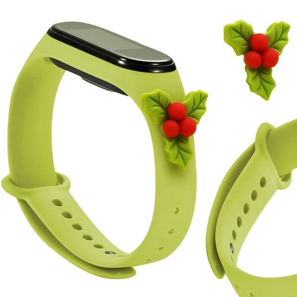 Julearmbånd til Xiaomi Mi Band 4 / Mi Band 3 Julearmbånd i silikon, grønt (misteltein)