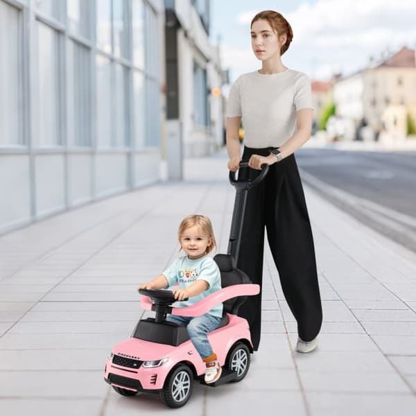 Skubbebil til småbørn, Licenst Land Rover Discovery, 85x40x95 cm, Pink
