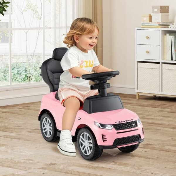 Skubbebil til småbørn, Licenst Land Rover Discovery, 85x40x95 cm, Pink