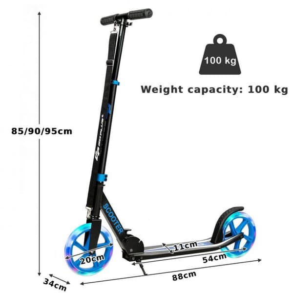 Sparkcykel, 34x88 cm, Svart Blå