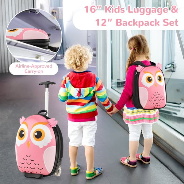 Rullende kuffert, 12x8.5x16 tommer, Pink
