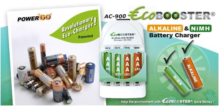 Batteriladdare för AA,AAA och C Alkaline och uppladningsbara