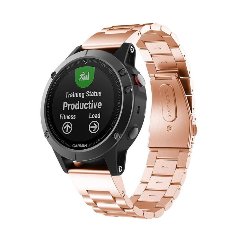 Garmin Fenix 5 Erstatninsgrem i rustfri stål - Rosa guld