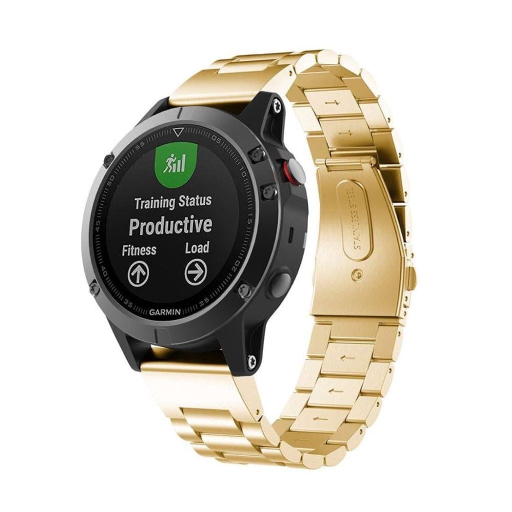 Garmin Fenix 5 Erstatninsgrem i rustfri stål - Guld farvet