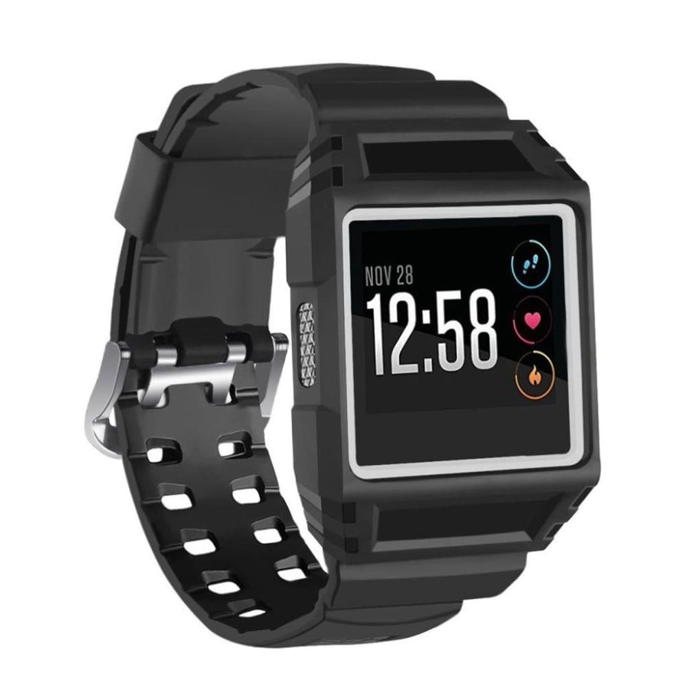 Fitbit Ionic trendikäs ranneke - Musta ja Valkoinen