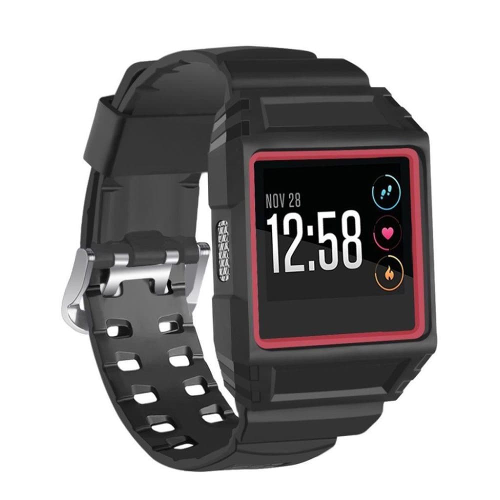 Fitbit Ionic trendikäs ranneke - Musta ja Punainen