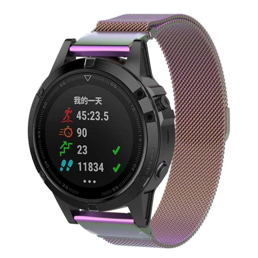 Garmin Fenix 5 erstatnings urrem i stainless stål 22mm - Mul