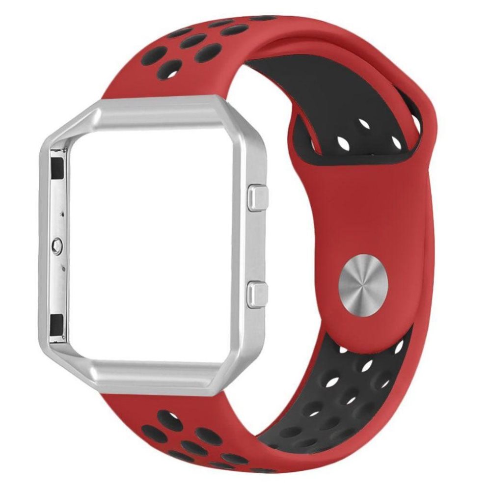 Fitbit Blaze dual color silicone watch band - Red / Black Ho