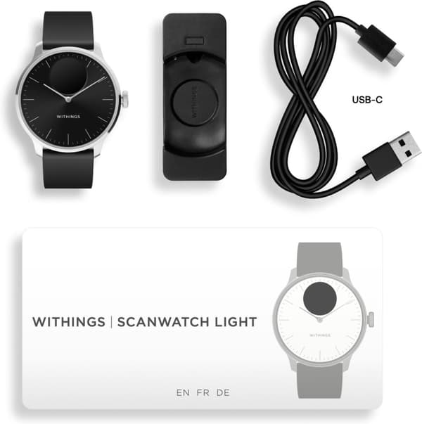 Withings Scanwatch Light -älykello, 37 mm, musta