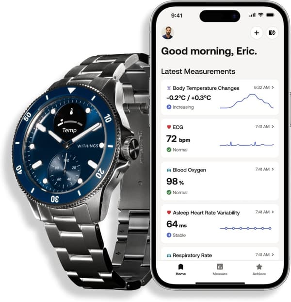 Withings Scanwatch Nova smartklocka, 42 mm, blå