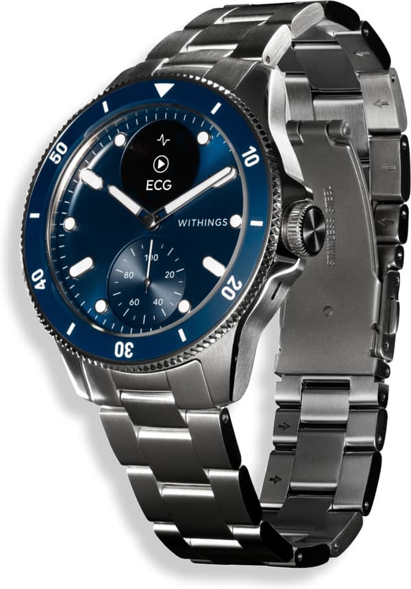 Withings Scanwatch Nova smartklocka, 42 mm, blå
