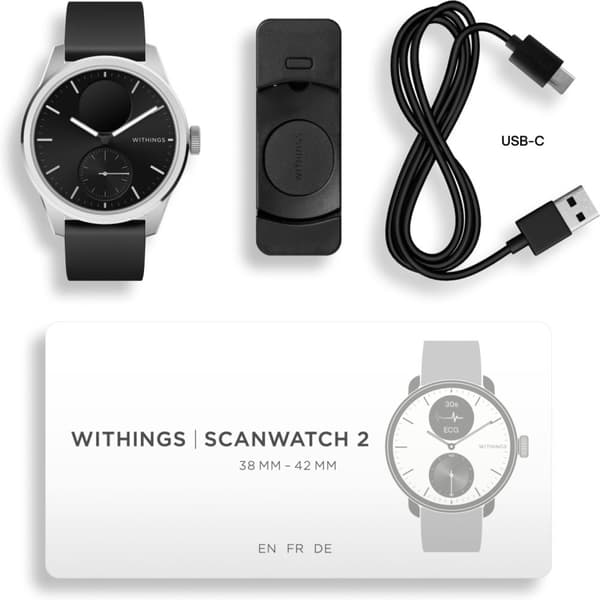 Withings Scanwatch 2 -älykello, 42 mm, musta
