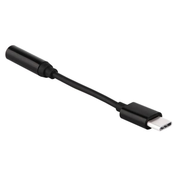 Adapter fra USB Type C til 3,5 mini-jack lydstik sort